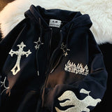 punk embroidered zip ups